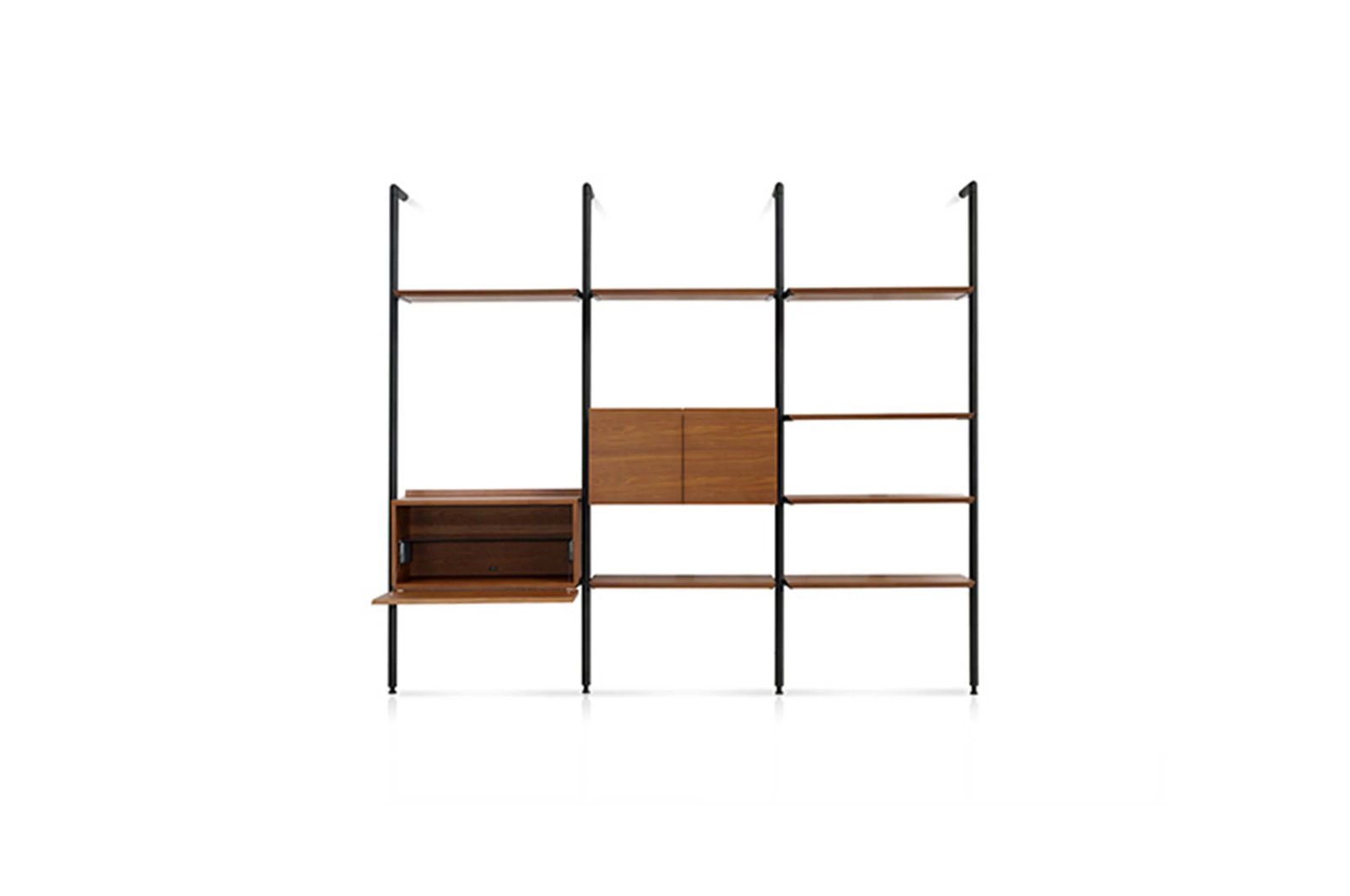Vertio Set of 3 Bays, 7 Shelves, 1 Fold-Down and 1 Twin-door Cabinets